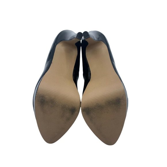 ELLE Elyalena Black Shiny Faux Leather Platform Stiletto High Heels Size 7.5 M - Picture 11 of 12